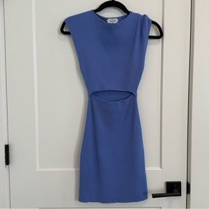 Aritzia Wilfred Free Cut Out Knit Mini Dress (periwinkle color)